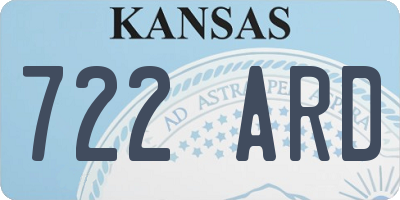 KS license plate 722ARD