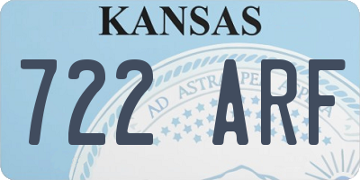 KS license plate 722ARF