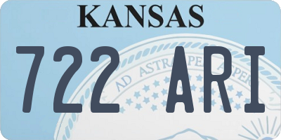 KS license plate 722ARI