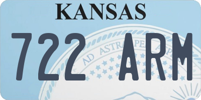 KS license plate 722ARM