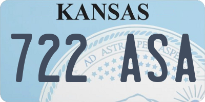 KS license plate 722ASA