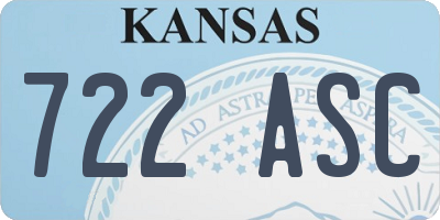 KS license plate 722ASC