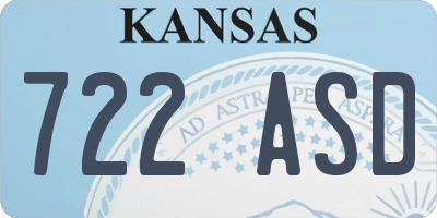 KS license plate 722ASD
