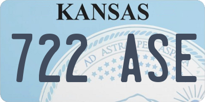 KS license plate 722ASE