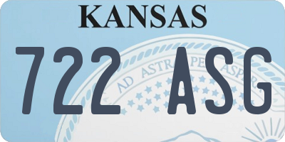 KS license plate 722ASG