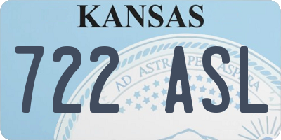 KS license plate 722ASL