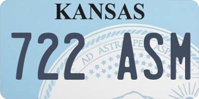 KS license plate 722ASM