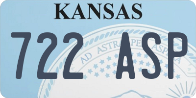 KS license plate 722ASP