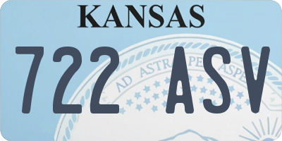 KS license plate 722ASV