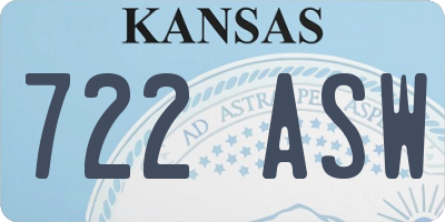 KS license plate 722ASW