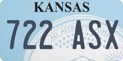 KS license plate 722ASX
