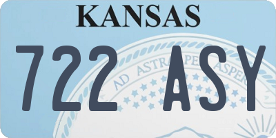 KS license plate 722ASY