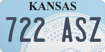 KS license plate 722ASZ