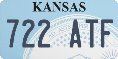KS license plate 722ATF