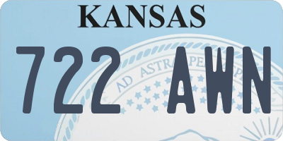 KS license plate 722AWN
