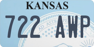 KS license plate 722AWP