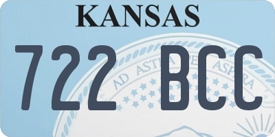 KS license plate 722BCC