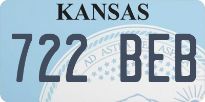 KS license plate 722BEB