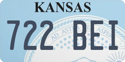 KS license plate 722BEI