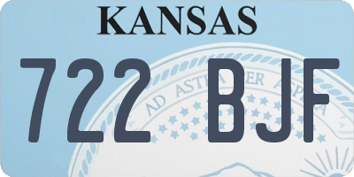 KS license plate 722BJF