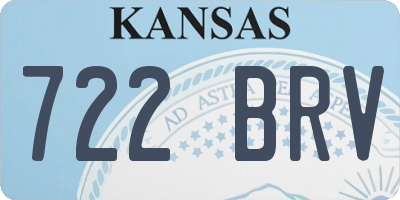 KS license plate 722BRV
