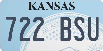 KS license plate 722BSU