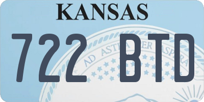 KS license plate 722BTD
