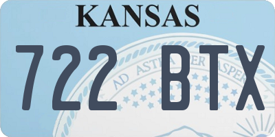 KS license plate 722BTX
