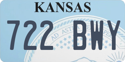 KS license plate 722BWY