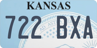 KS license plate 722BXA