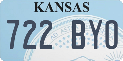 KS license plate 722BYO
