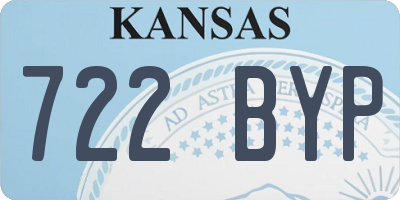 KS license plate 722BYP