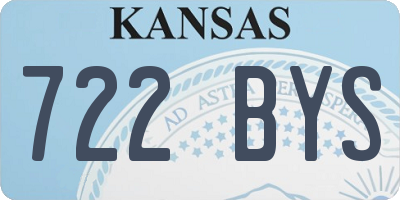 KS license plate 722BYS