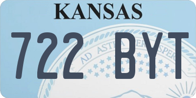 KS license plate 722BYT