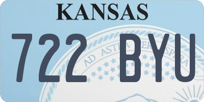 KS license plate 722BYU