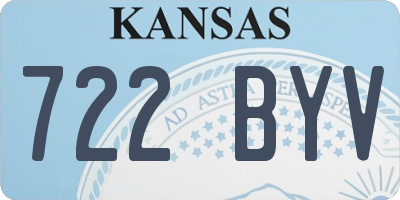 KS license plate 722BYV