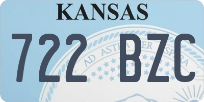 KS license plate 722BZC