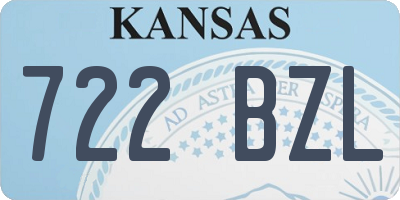 KS license plate 722BZL