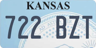 KS license plate 722BZT