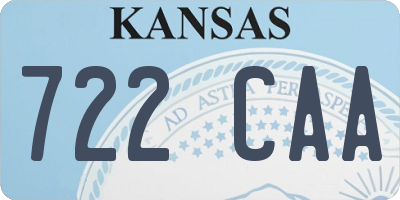 KS license plate 722CAA