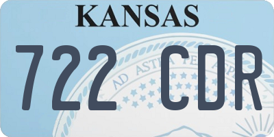 KS license plate 722CDR