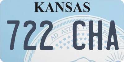 KS license plate 722CHA