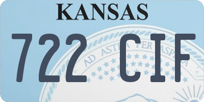 KS license plate 722CIF