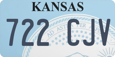 KS license plate 722CJV