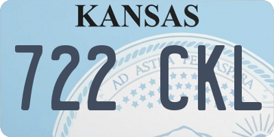KS license plate 722CKL