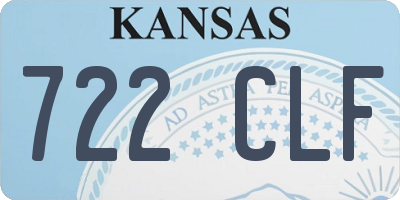 KS license plate 722CLF