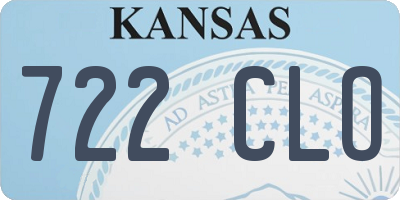 KS license plate 722CLO