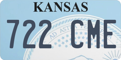 KS license plate 722CME