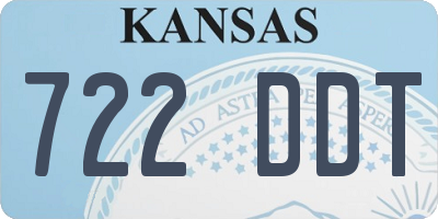 KS license plate 722DDT
