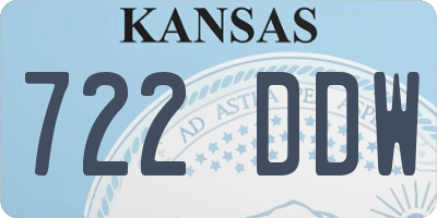 KS license plate 722DDW